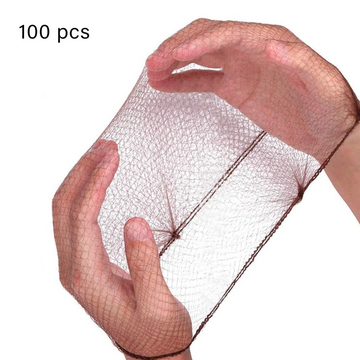 Classic Hair Net 100 Pcs - Black & Brown, Comfortable, Breathable, and Secure Fit for Salons, Work, and Everyday Use